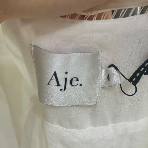 NWT AJE White Maxi summer Dress with gold buttons size 4 - Picture 6 of 7